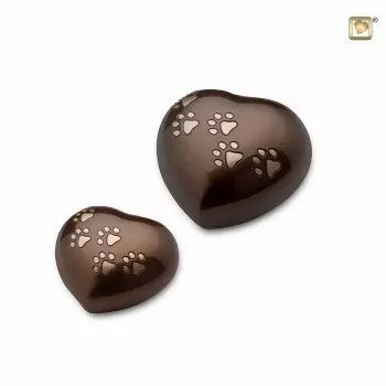 Bronze Paw Print Hearts